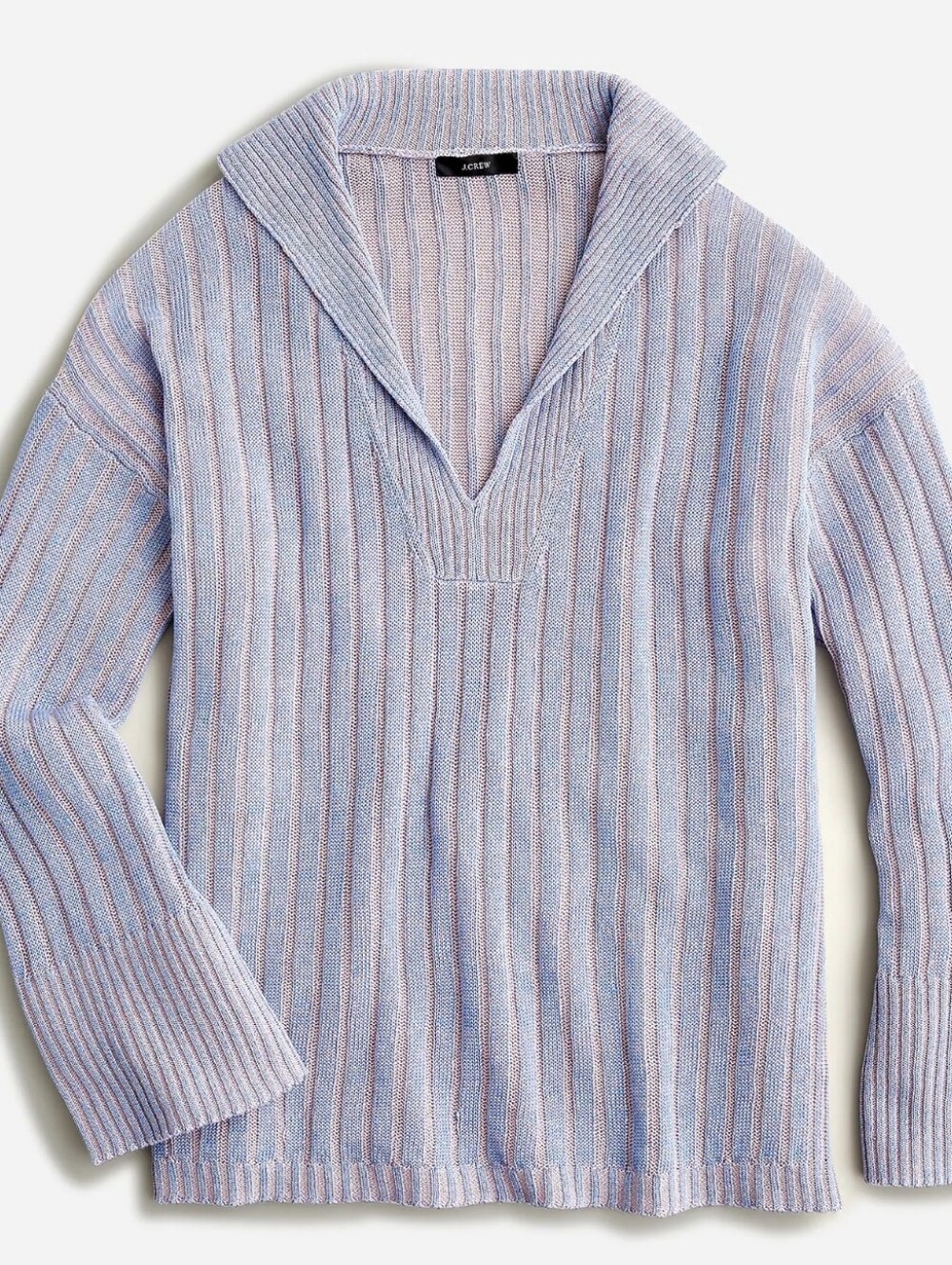 J. Crew Relaxed Cotton Linen Blend Collared Sweater - Picture 6 of 6